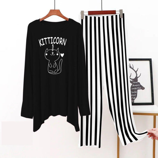 2 Pcs Jersey Printed Sleepwear