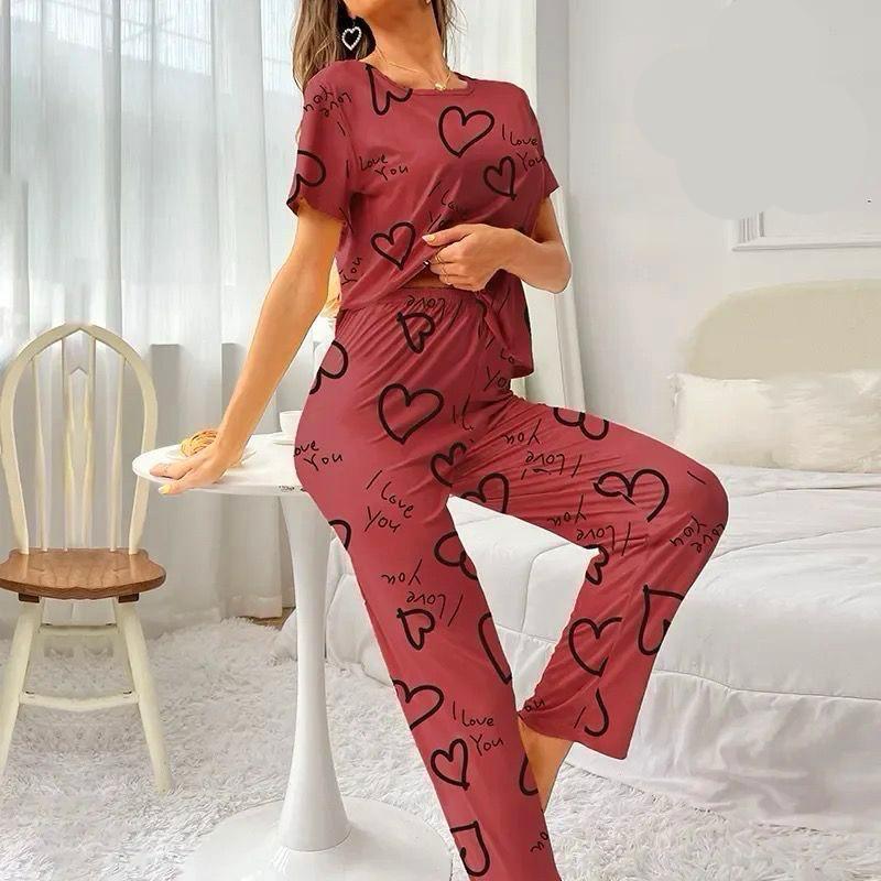 2 Pcs Cotton Jersey Night Suit