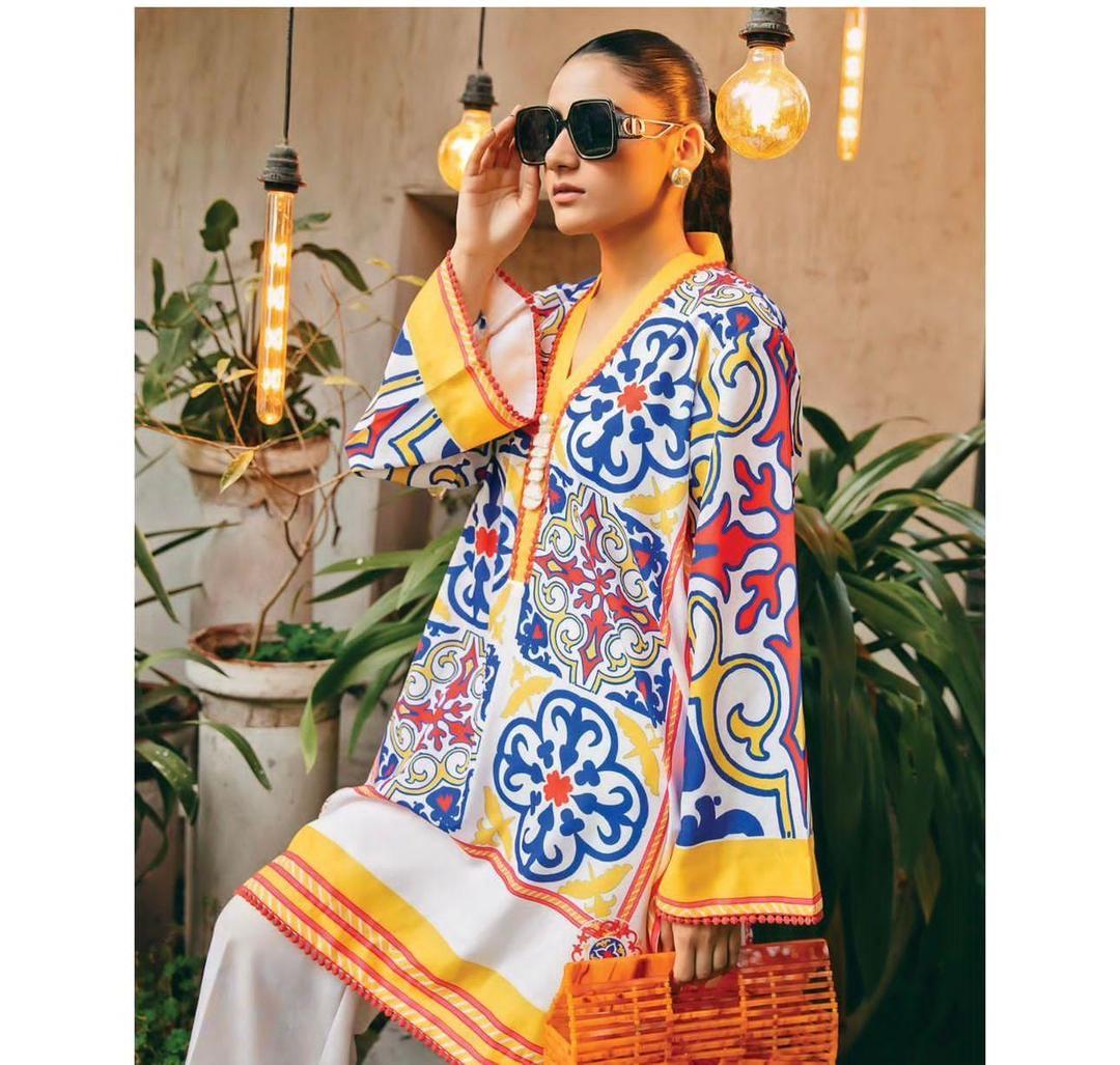 2 Pcs Stitched Khaddar Printed