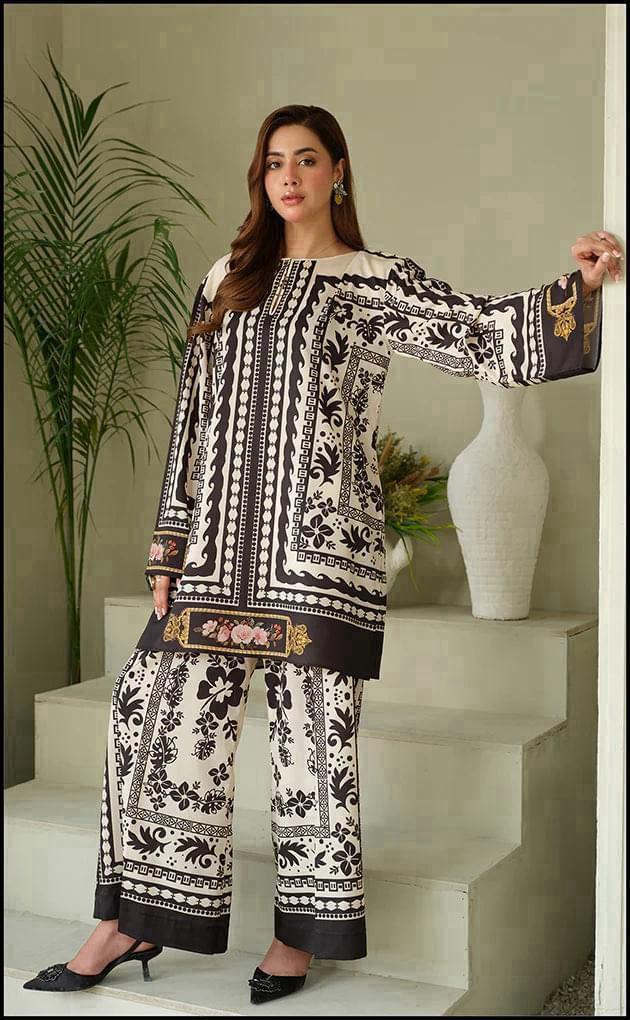 3-Pcs Unstitched Digital Silk Suit