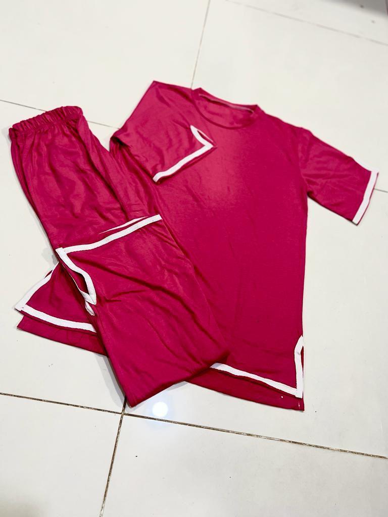 2 Pcs Jersey Plain Co-Ord Set