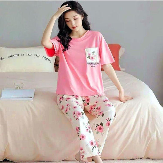 2Pc Cotton Jersey Night Suit