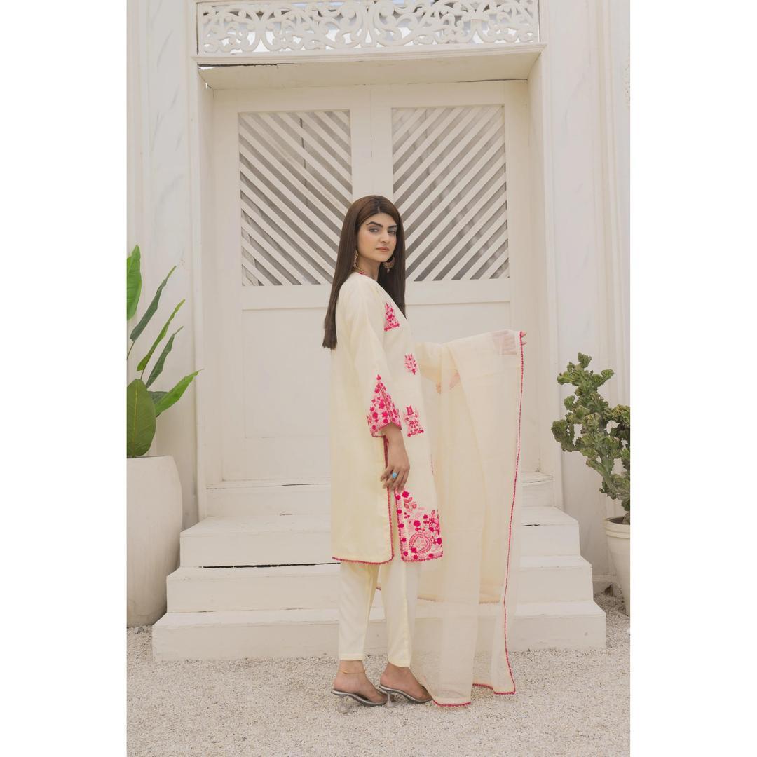 2 Pcs Stitched Khaadi Net Embroidered