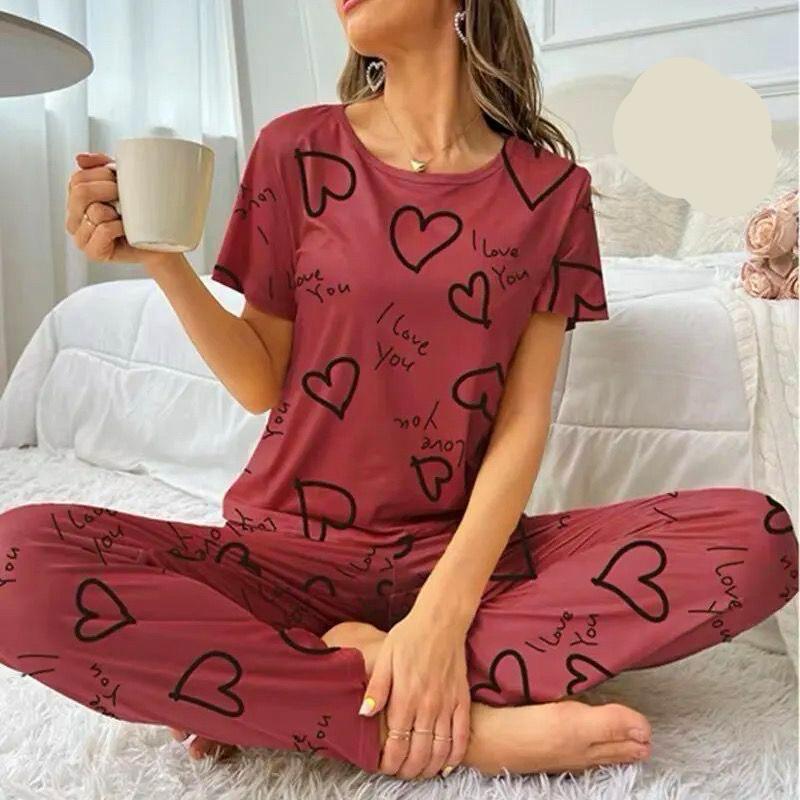 2 Pcs Cotton Jersey Night Suit